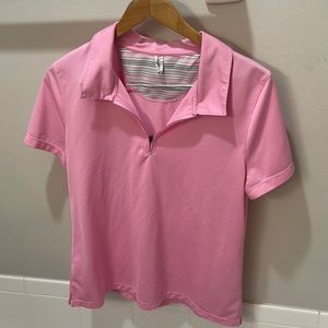 Champion C9 Zip Front Polo Tops Shirt Sz L